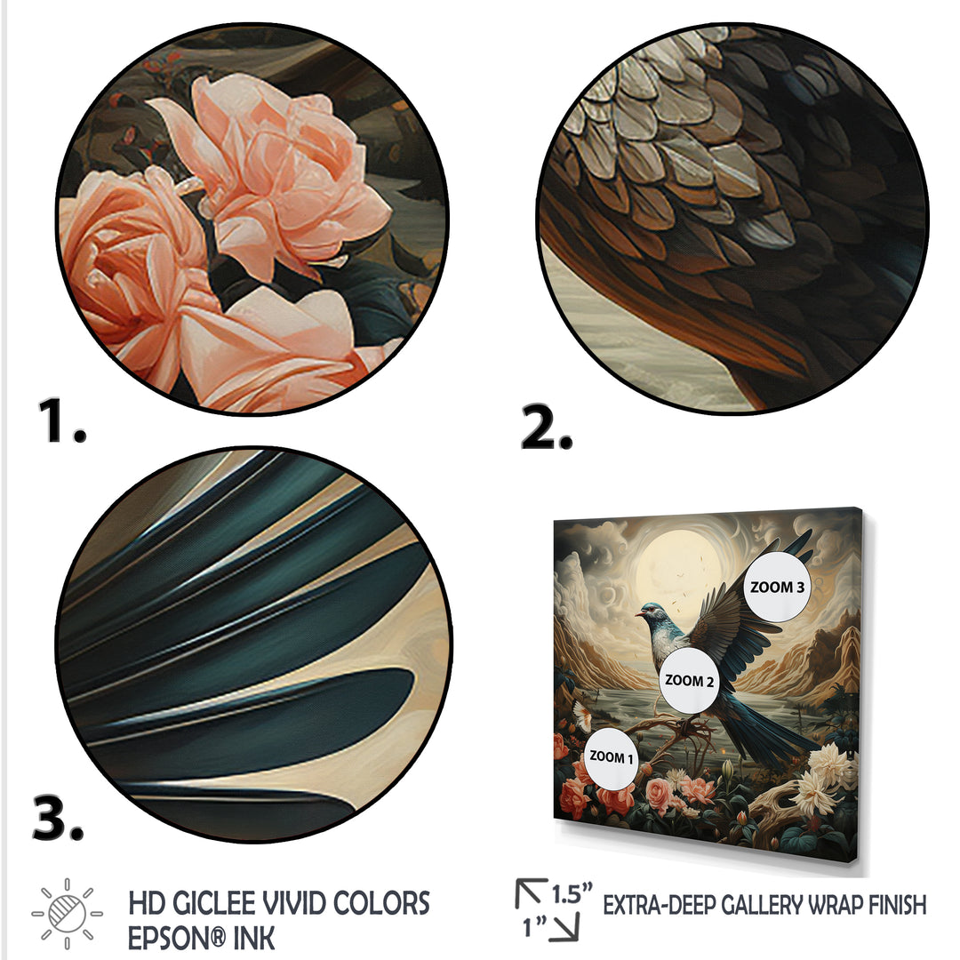 Vintage dove sunset flight - Dove Wall Art Prints