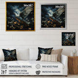 Blue and white Dove take off harmony - Dove Wall Art Prints