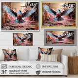 Blue and pink Pigeon in Flight - Pink Pigeon Wall Art