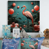 Playful Flamingo Match Feather Ping Pong - Flamingo Bedroom Wall Art