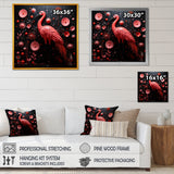 Ping Pong Plumage Fiasco - Flamingo Canvas Wall Art