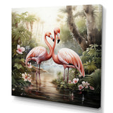 Tropical Love Flamingos - Flamingo Canvas Wall Art