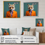 Orange and green suited up fox fashion - Orange Fox Wall Art