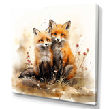 Foxs elegant forest florals grace II - Animals Canvas Wall Art