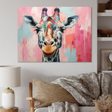 Brown and pink Giraffe Portrait - Giraffe Wall Art Prints