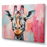 Brown and pink Giraffe Portrait - Giraffe Wall Art Prints