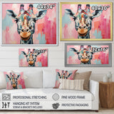 Brown and pink Giraffe Portrait - Giraffe Wall Art Prints
