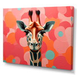Pink and orange Giraffe Portrait - Pink Giraffe Wall Art