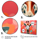 Pink and orange Giraffe Portrait - Pink Giraffe Wall Art