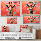 Pink and orange Giraffe Portrait - Pink Giraffe Wall Art