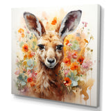 Colorful Kangaroo blooms portrait - Kangaroo Framed Canvas Art