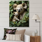 Cuddly koala family - Koala Large Canvas Wall Art