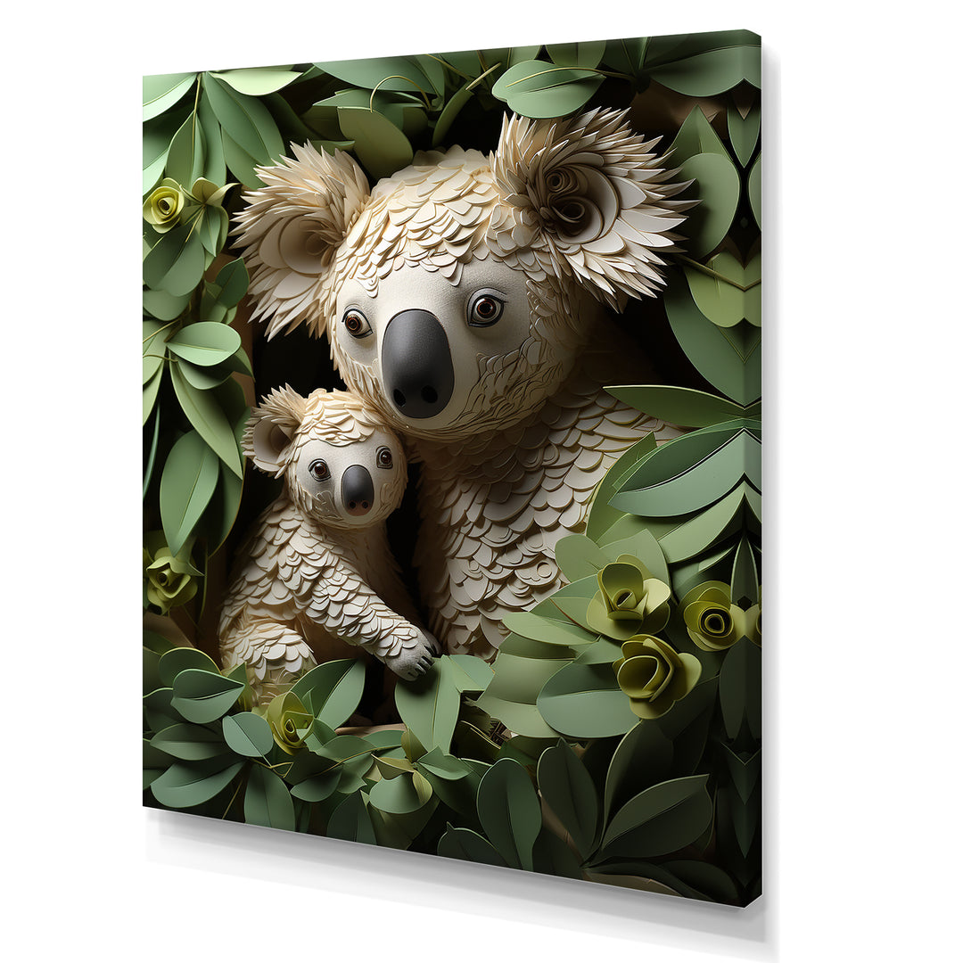 Cuddly koala family - Koala Large Canvas Wall Art