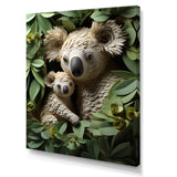 Cuddly koala family - Koala Large Canvas Wall Art