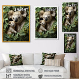 Cuddly koala family - Koala Large Canvas Wall Art