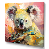 Floral yellow and pink Koala - Koala Canvas Wall Art
