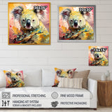 Floral yellow and pink Koala - Koala Canvas Wall Art