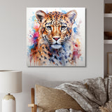 Watercolor Leopard elegance portrait - Multi-Color Leopard Wall Art