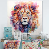 Colorful Royal Lion portrait - Animals Canvas Wall Art