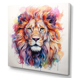 Colorful Royal Lion portrait - Animals Canvas Wall Art