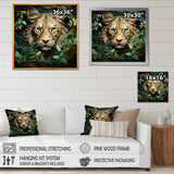 Lion in the green foliage portrait - Lion Wall Art Prints