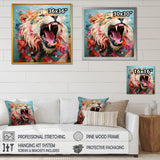 Brown and pink Lion roar - Pink Lion Wall Art