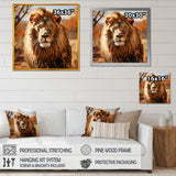 lion in an open savannah - Lion Home Decor Art