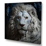 Grey Luminescent Lion - Lion Living Room Wall Art