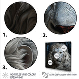 Grey Luminescent Lion - Lion Living Room Wall Art