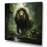 Brown and green Jungle lion Monarch - Lion Wall Art Prints