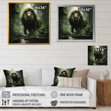 Brown and green Jungle lion Monarch - Lion Wall Art Prints
