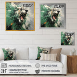 Grey and Green Roaring Lion Charm - Brown Lion Wall Art