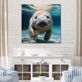 Curious Manatee gaze III - Animals Canvas Wall Art