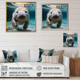 Curious Manatee gaze III - Animals Canvas Wall Art