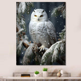 Snowy Owl winter watch I - Animals Canvas Wall Art