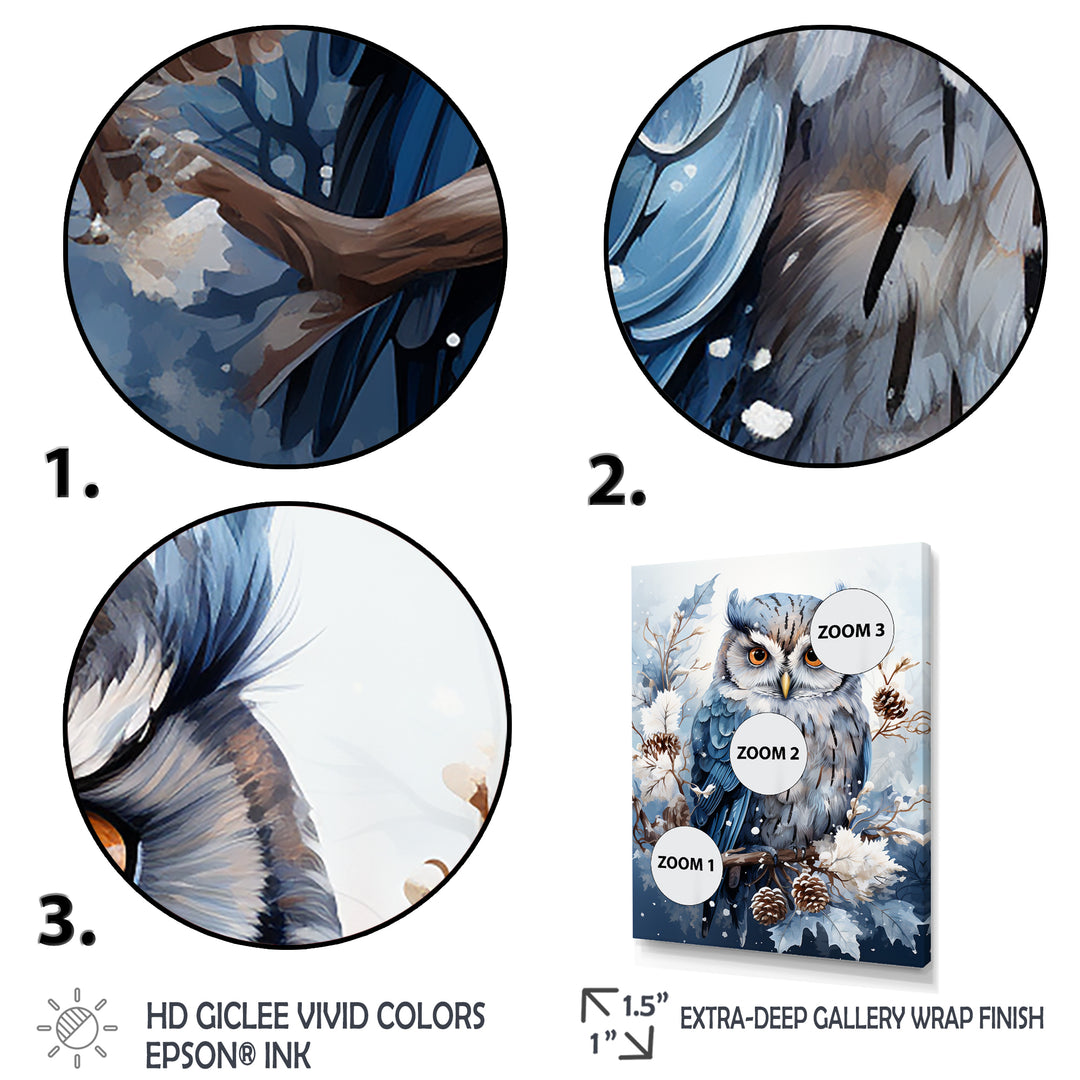 Winters owl gaze serenity - Owl Bedroom Wall Art