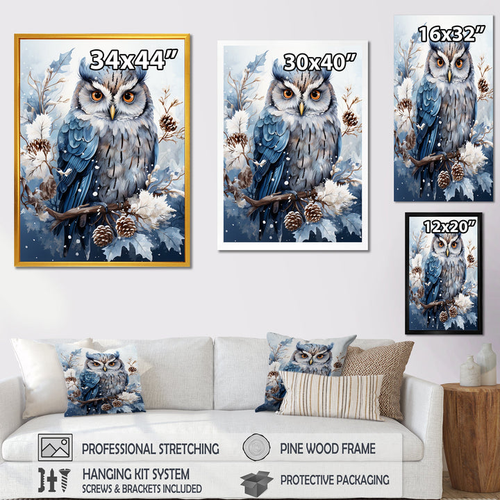 Winters owl gaze serenity - Owl Bedroom Wall Art