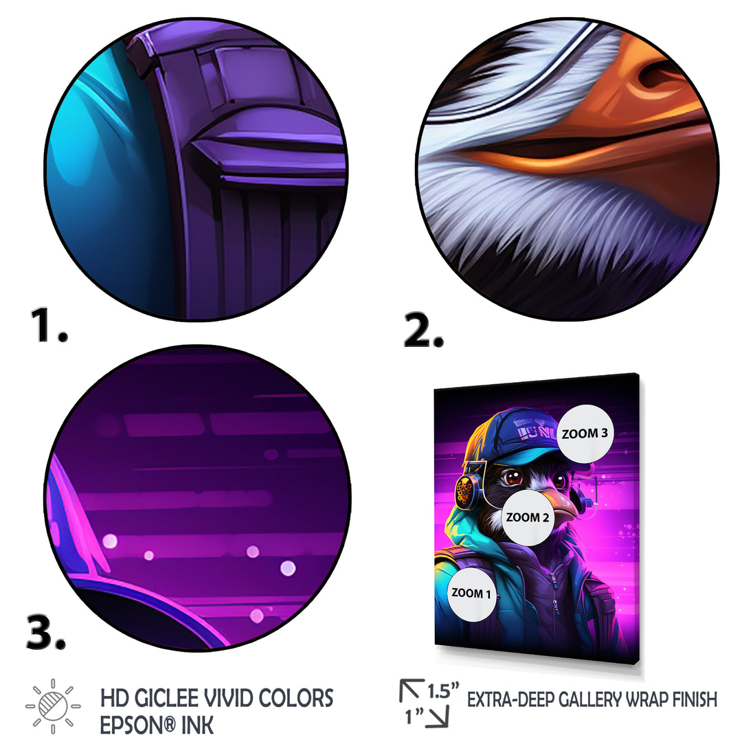 DJ Penguin Wild nightlife - Penguin Bedroom Wall Art