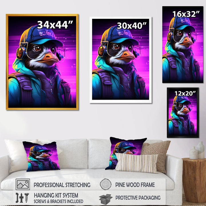 DJ Penguin Wild nightlife - Penguin Bedroom Wall Art