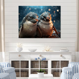 Penguin Festive Gathering - Penguin Canvas Wall Art