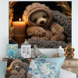 Brown Sloth Serenity sleep - Sloth Framed Canvas Art