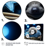 White and blue Sloth Serenity sleep - Sloth Home Decor Art