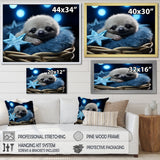 White and blue Sloth Serenity sleep - Sloth Home Decor Art