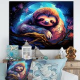 Blue and purple Sloth Serenity sleep - Sloth Living Room Wall Art