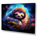 Blue and purple Sloth Serenity sleep - Sloth Living Room Wall Art
