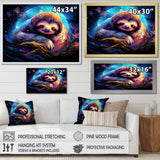 Blue and purple Sloth Serenity sleep - Sloth Living Room Wall Art