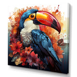 Blue and red Tropical Toucans - Toucan Canvas Wall Art