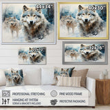 Snow Wolves in winter I - Animals Canvas Wall Art