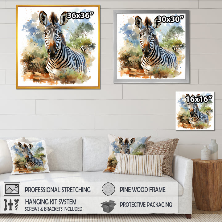 Zebra Savannah portrait - Zebra Home Decor Art