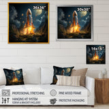 Rocketship's take off I - Rocketship Canvas Wall Art